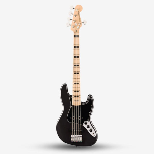 Squier Affinity Series Active Jazz Bass V Guitar, Maple FB - Black Metallic