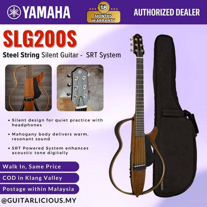 Yamaha SLG200S Steel String Mahogany Body Silent Guitar with SRT Powered System