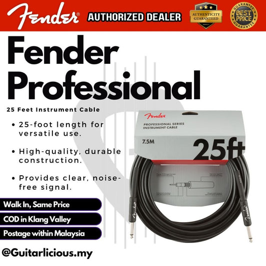 Fender Professional Series Instrument Cable, 25ft