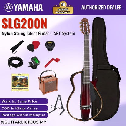 Yamaha SLG200N Nylon-String Silent Guitar with SRT Pickup System - Crimson Red Burst ( CRB / SLG-200-N / SLG 200 )