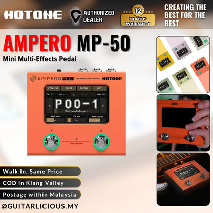 Hotone MP-50 Ampero Mini Multieffects Pedal w/9V adapter ( MP50 / MP 50 )