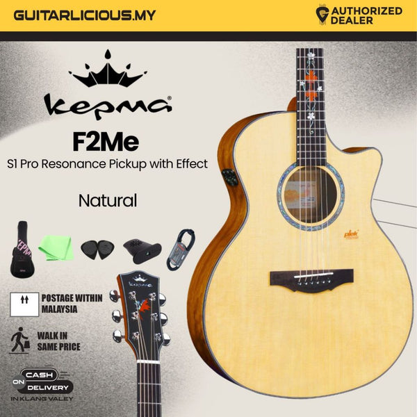 Kepma F2Me Grand Auditorium Acoustic Guitar, S1 Pro Resonance Pickup with Effect - Natural - (Website Clearance)