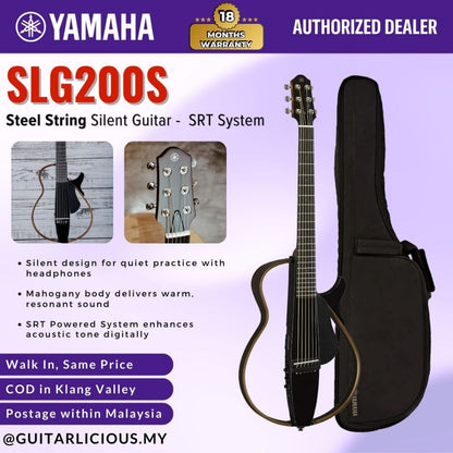 Yamaha SLG200S Steel String Mahogany Body Silent Guitar with SRT Powered System