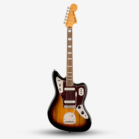 Squier Classic Vibe 70s Jaguar Electric Guitar, Laurel FB - 3-Tone Sunburst