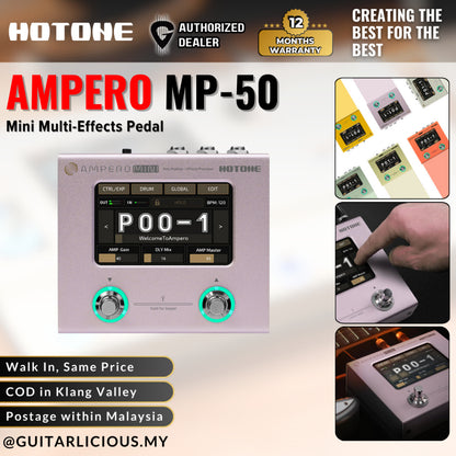 Hotone MP-50 Ampero Mini Multieffects Pedal w/9V adapter ( MP50 / MP 50 )