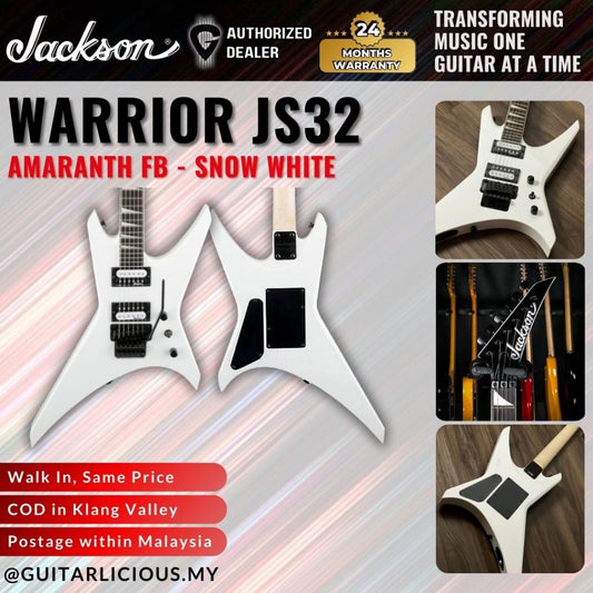 Jackson JS Series Warrior JS32 Electric Guitar, Amaranth FB - Snow White