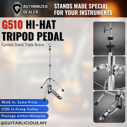 Hi-hat Tripod Pedal Stand Triple Brace - G510 / G-510