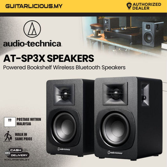 Audio-Technica AT-SP3X Powered Bookshelf Wireless Bluetooth Speakers with Dual RCA jacks