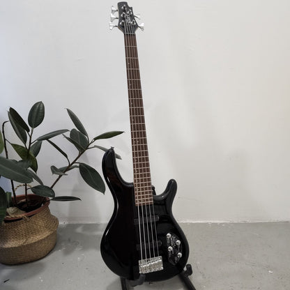 Cort Action Bass V Plus (5 String) Bass Guitar with Bag - Black (232-3-ActionVPlus/BK)