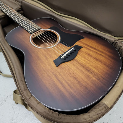 Taylor GS Mini-e Mahogany SEB Acoustic Electric Guitar, Shaded Edge Burst with Gig Bag (GSMINI)