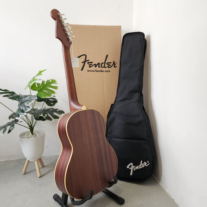 Fender Sonoran SCE 3/4 36inch Mini Steel Strings Acoustic Guitar w/Bag, Walnut FB , Natural