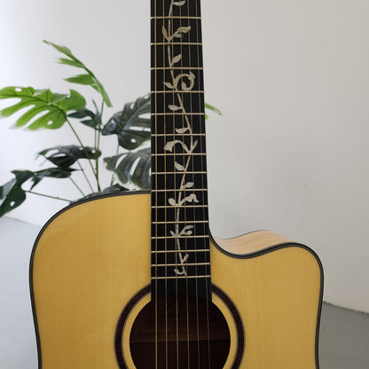 Deviser 41 inch L-810B Acoustic Guitar with Floral Inlay Fingerboard (L810 / L 810 )