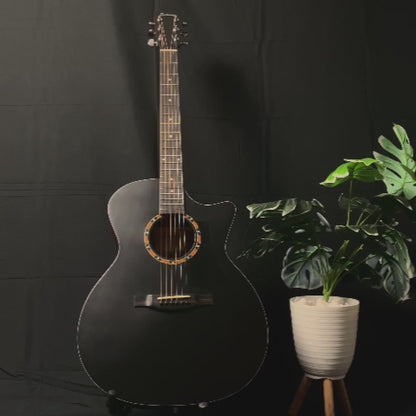 Eastman AC122-2CE Grand Auditorium Acoustic Electric Guitar w/ Fishman Sonitone - Black ( AC1222CE-BK / AC122 2CE BK )