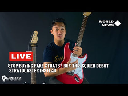 Squier Debut Series SSS Stratocaster Electric Guitar, Laurel FB - Dakota Red