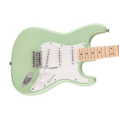 Squier FSR Sonic Stratocaster Electric Guitar w/White Pickguard, Maple FB - Surf Green