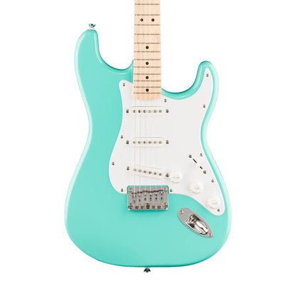 Squier Sonic Stratocaster HT Electric Guitar w/White Pickguard, Maple FB, Sea Foam Green