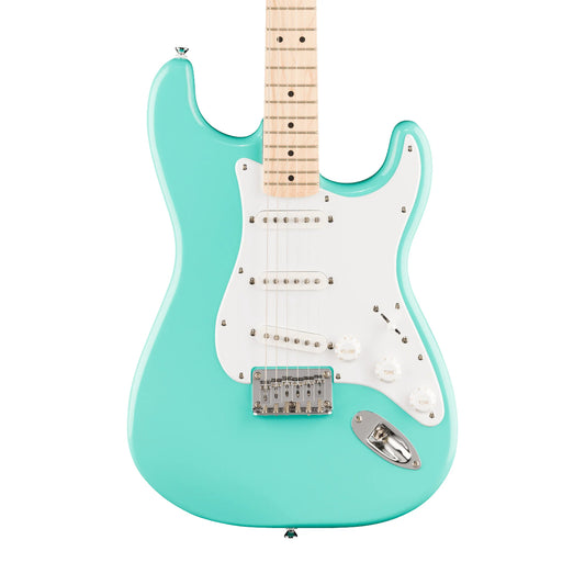 Squier Sonic Stratocaster HT Electric Guitar w/White Pickguard, Maple FB, Sea Foam Green