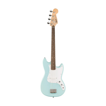 Squier Sonic Bronco Bass Guitar w/White Pickguard, Laurel FB, Daphne Blue