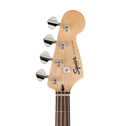 Squier Sonic Bronco Bass Guitar w/White Pickguard, Laurel FB, Daphne Blue