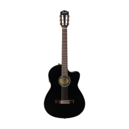 Fender CN-140SCE Nylon Classical Guitar w/Case, Walnut FB - Black