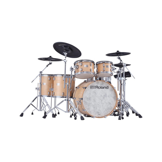 Roland VAD-716 Electronic Drum Set - Gloss Natural w/Drum Throne, Single Pedal