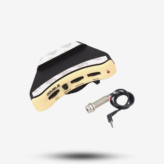 X2 DOUBLE B1G/B2G Guitar Pickup: Preamp w/ Volume & Tone Control + Dual System (Piezo + Mic) for Acoustic Guitar