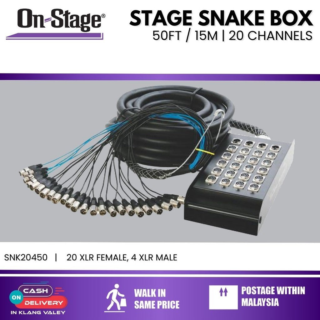⚠️ PRODUCT NAME > 70 On Stage SNK20450 Snake Cable | 50ft / 15m | 20 ...