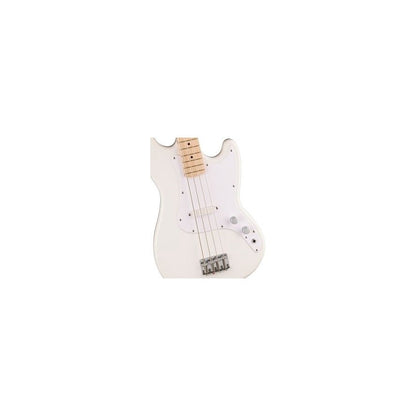 Squier Sonic Bronco Bass Guitar with White Pickguard, Maple FB - Arctic White - BUNDLE DEALS