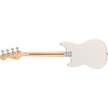 Squier Sonic Bronco Bass Guitar with White Pickguard, Maple FB - Arctic White - BUNDLE DEALS
