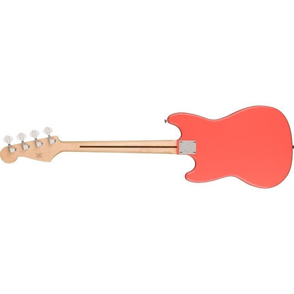 Squier Sonic Bronco Bass Guitar with White Pickguard, Maple FB - Tahitian Coral - BUNDLE DEALS