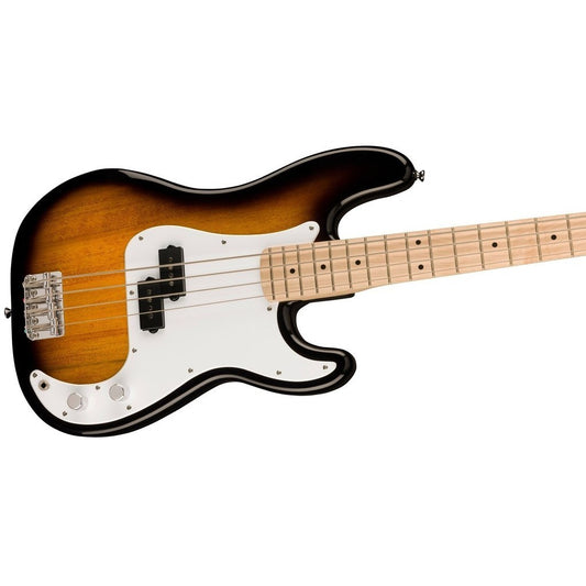Squier Sonic Precision Bass Guitar w/White Pickguard, Maple FB - 2-Color Sunburst -  BUNDLE DEALS