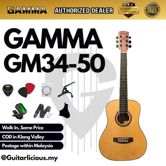 GAMMA 34 inch ( 1/2 ) Acoustic Travel Guitar / Mini Guitar ( GM34-50 / GM34 50 / GM34-30 / GM34 30 )