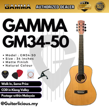 GAMMA 34 inch ( 1/2 ) Acoustic Travel Guitar / Mini Guitar ( GM34-50 / GM34 50 / GM34-30 / GM34 30 )