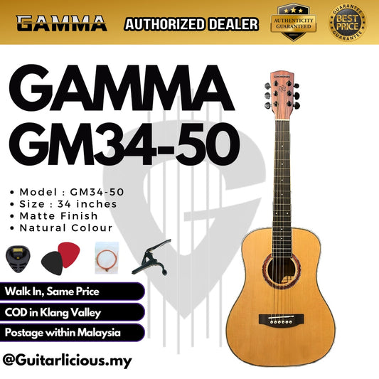 GAMMA 34 inch ( 1/2 ) Acoustic Travel Guitar / Mini Guitar ( GM34-50 / GM34 50 / GM34-30 / GM34 30 )