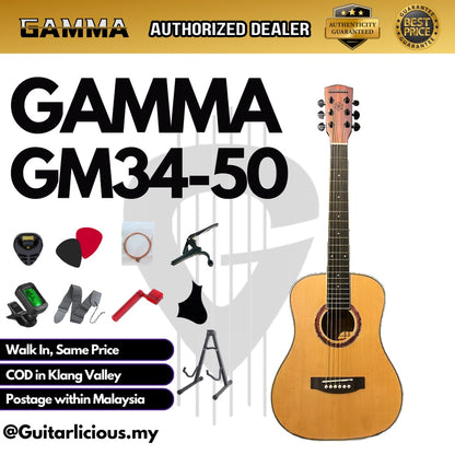 GAMMA 34 inch ( 1/2 ) Acoustic Travel Guitar / Mini Guitar ( GM34-50 / GM34 50 / GM34-30 / GM34 30 )