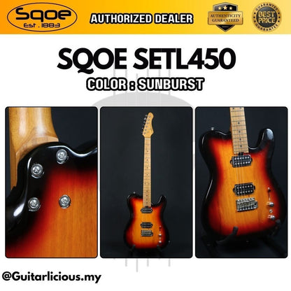 SQOE SETL450 HH Canadian Roasted Maple Fretboard Telecaster with Tremolo Electric Guitar ( SETL / SETL-450 / SETL 450 )