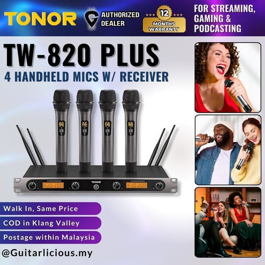 TONOR TW-820 PLUS Wireless Microphone, 4 Handheld Microphones with Receiver - ( TW 820 PLUS / TW-820+ / TW-820 PLUS )