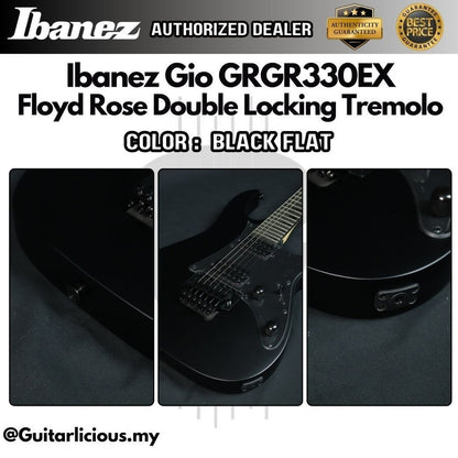 Ibanez Gio GRGR330EX, Floyd Rose Double Locking Tremolo Electric Guitar - Black Flat ( GRGR330EX-BKF / GRG-330 / GRG )