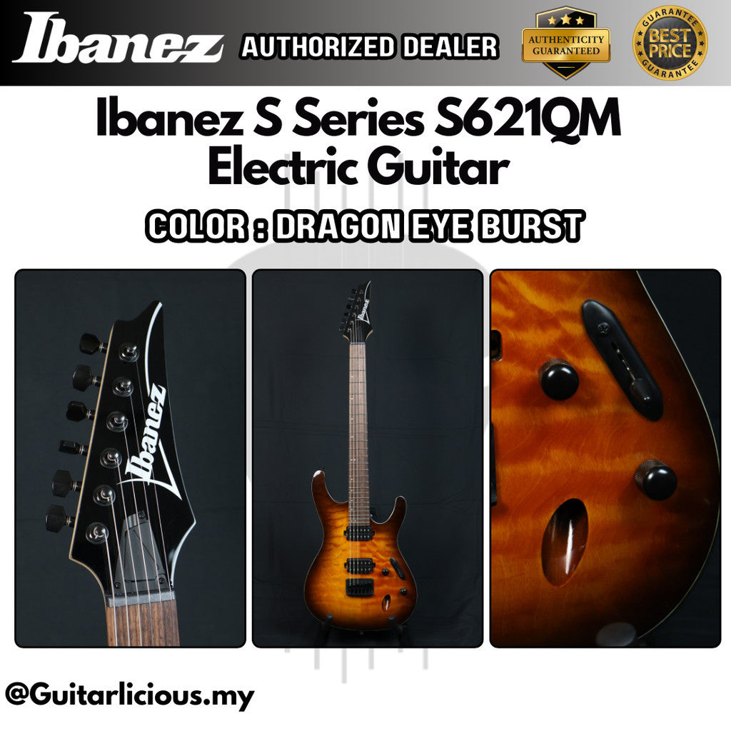 Ibanez S Series S621QM Double Humbucker Electric Guitar - Dragon Eye B –  GUITARLICIOUS