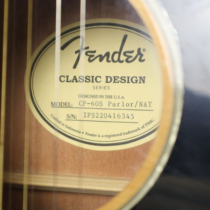 Fender CP-60S Parlor Acoustic Guitar, Walnut FB - Natural ( CP 60S / CP60S / CP-60S-NAT )