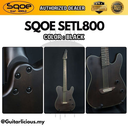 SQOE SETL800 Electroacoustic Silent Steel String Mahogany Guitar ( SETL 800 / SETL-800 )