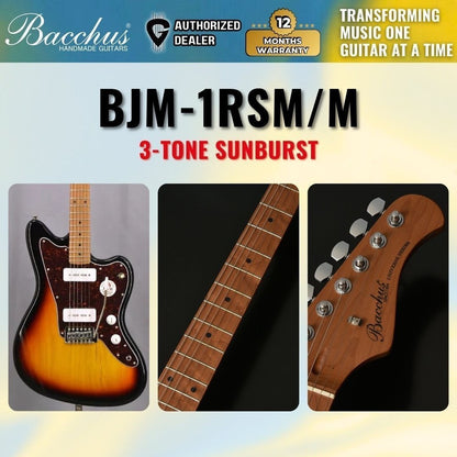 Bacchus BJM-1-RSM/M Roasted Maple Fretboard, Jazzmaster Electric Guitar w/ Bacchus BP-90 Pickups , 3-Tone Sunburst