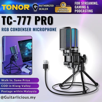 TONOR TC-777 Pro USB Condenser Microphone with Tripod Stand ( TC777 / TC 777 / TC777-PRO )