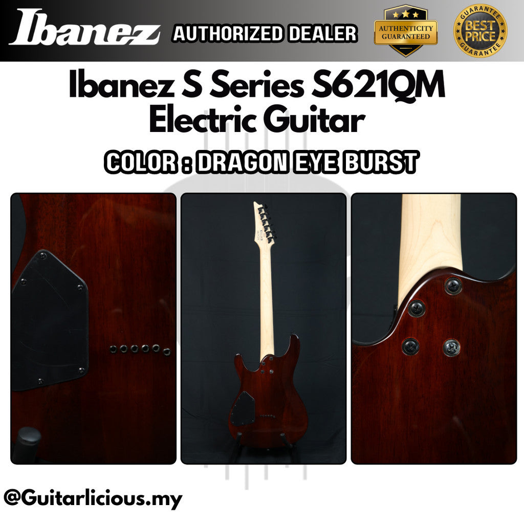 Ibanez S Series S621QM Double Humbucker Electric Guitar - Dragon Eye B –  GUITARLICIOUS