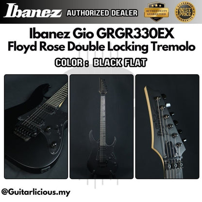 Ibanez Gio GRGR330EX, Floyd Rose Double Locking Tremolo Electric Guitar - Black Flat ( GRGR330EX-BKF / GRG-330 / GRG )