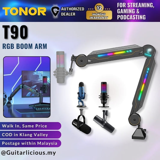 TONOR T90 RGB Gaming Mic Boom Arm Stand for Blue Yeti, HyperX QuadCast, Shure SM7B, Rode NT1 ( T-90 / T 90 )