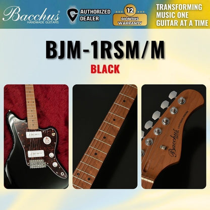 Bacchus BJM-1-RSM/M Universe Series Roasted Maple Fretboard, Jazzmaster Electric Guitar w/ Bacchus BP-90 Pickups - Black