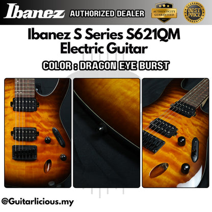 Ibanez S Series S621QM Double Humbucker Electric Guitar - Dragon Eye Burst ( S621QM-DEB / S621-QM / S-621 )