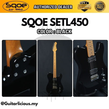 SQOE SETL450 HH Canadian Roasted Maple Fretboard Telecaster with Tremolo Electric Guitar ( SETL / SETL-450 / SETL 450 )