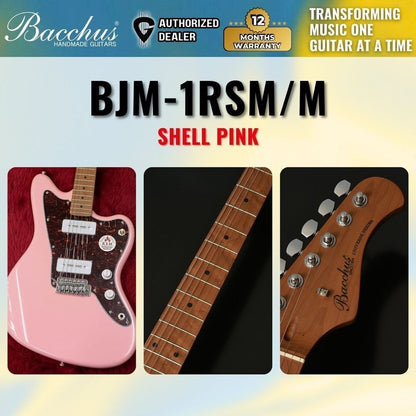 Bacchus BJM-1-RSM/M Universe Series Roasted Maple FB, Jazzmaster Electric Guitar w/ Bacchus BP-90 Pickups -Shell Pink